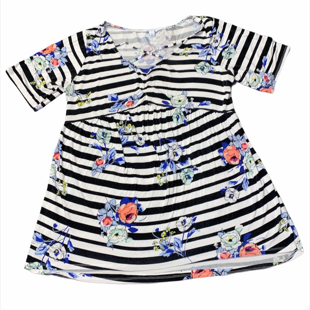 Boutique Floral‎ Blouse, Short sleeves, Size 0X
